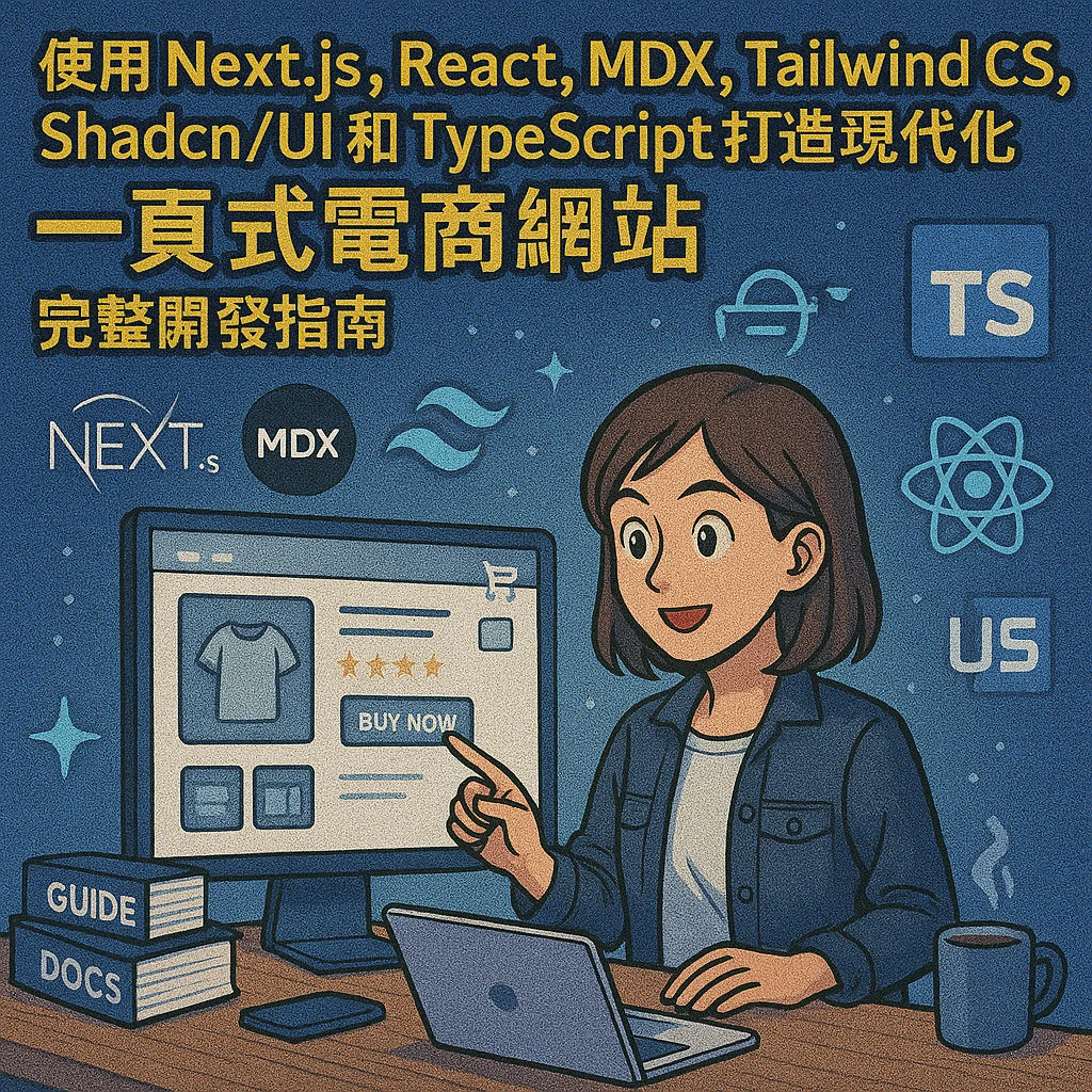 使用 Next.js、React、MDX、Tailwind CSS、Shadcn/UI 和 TypeScript 打造現代化一頁式電商網站：完整開發指南