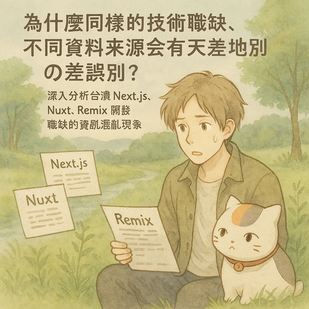 為什麼同樣的技術職缺，不同資料來源會有天差地別的描述？深入分析台灣 Next.js、Nuxt、Remix 開發職缺的資訊混亂現象